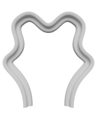 Kavisli beyaz bir çerçeve. 3d oluşturma.