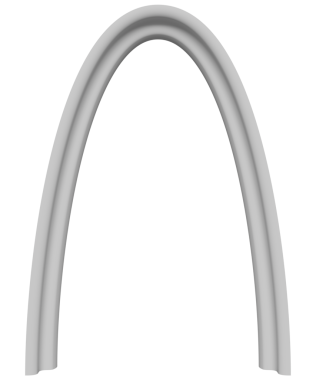 Kavisli beyaz bir çerçeve. 3d oluşturma.