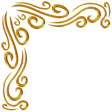 Altın köşe süsleme şekli. 3d oluşturma.