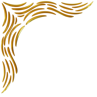 Altın köşe dekorasyon eğrisi şekli. 3d oluşturma.