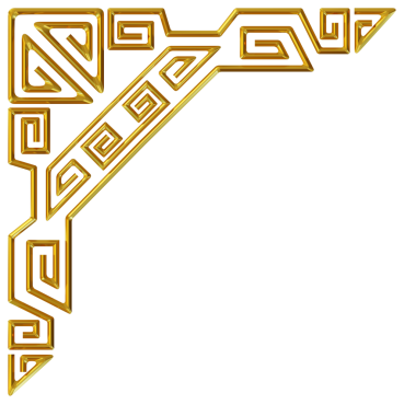 Altın köşe dekorasyonu haraç biçimi. 3d oluşturma.