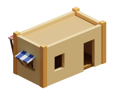 Desert House izometrik. 3d oluşturma.