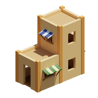 Desert House izometrik. 3d oluşturma.