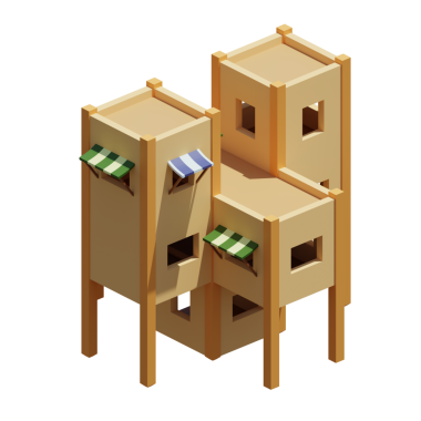 Desert House izometrik. 3d oluşturma.