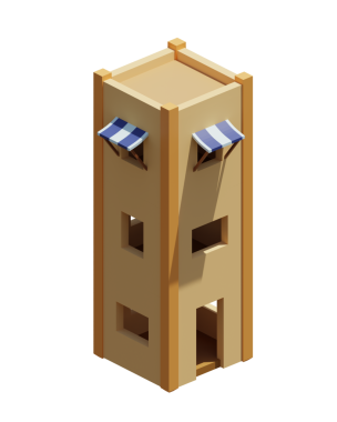 Desert House izometrik. 3d oluşturma.