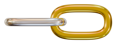 Gümüş ve altın zincir halkası.