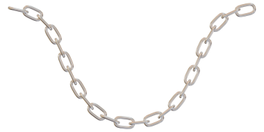 Düz bir çizgide gümüş zincir halkası.