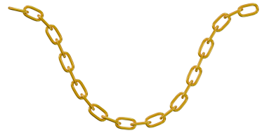 Bir eğri üzerinde altın zincir halkası.