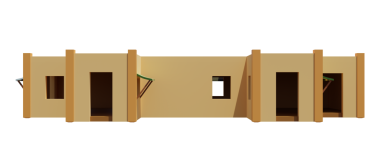 Desert House 'da. 3D görüntüleme. Mimarlık sanatı.