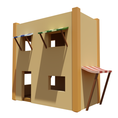 Desert House 'da. 3D görüntüleme. Mimarlık sanatı.