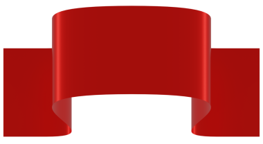 Kıvrımlı kırmızı bir kurdele. 3d oluşturma.