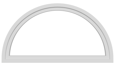 Beyaz bir pencere yarı daire çerçeve. 3d oluşturma.