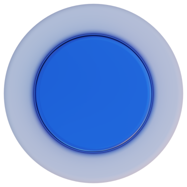 Beyaz arka planda düğme var. 3d oluşturma.