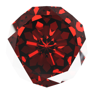 Kırmızı Elmas üst görünüm simgesi. 3d oluşturma.