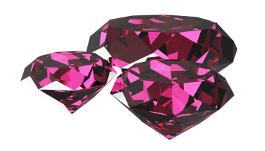 Üç elmas illüstrasyonu. 3d oluşturma.