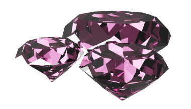 Üç elmas illüstrasyonu. 3d oluşturma.