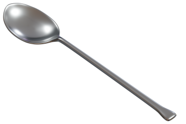 Kaşık paslanmaz gerçekçi. 3d oluşturma.