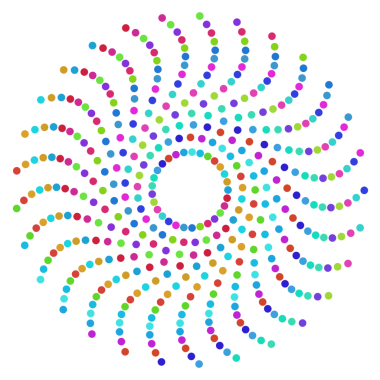 Renkli daire yarım ton spiral çerçeve.