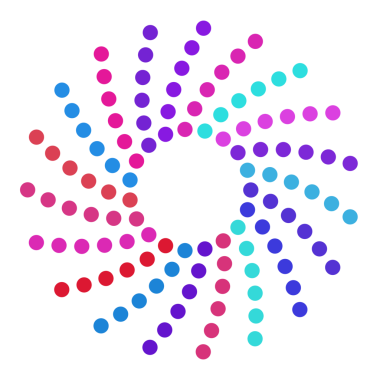 Renkli daire yarım ton spiral çerçeve.