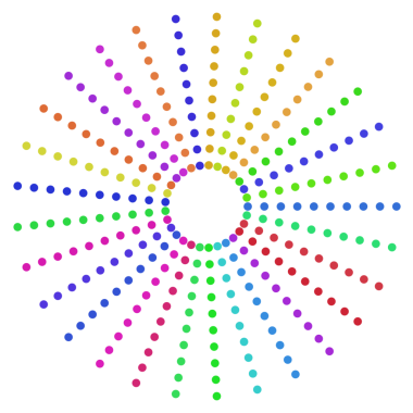 Renkli çember yarım ton çerçeve noktalar.