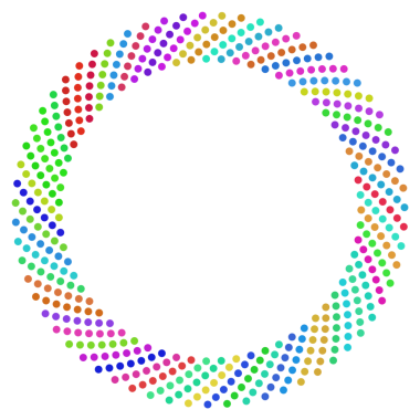 Gökkuşağı dairesi yarım ton spiral çerçeve.