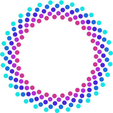 Mor ve mavi daireli yarım tonlu spiral çerçeve.