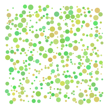 Yeşil rastgele nokta, kabarcık arkaplan.