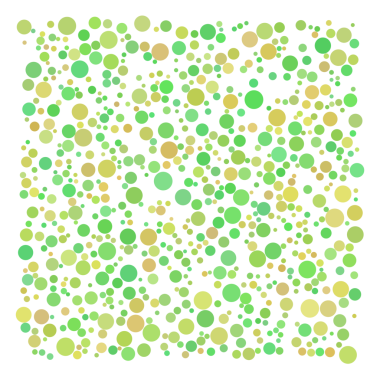 Yeşil rastgele nokta, kabarcık arkaplan.