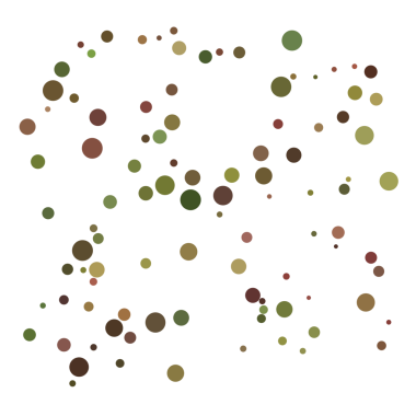 Yeşil ve kahverengi rastgele nokta, kabarcık arkaplan.