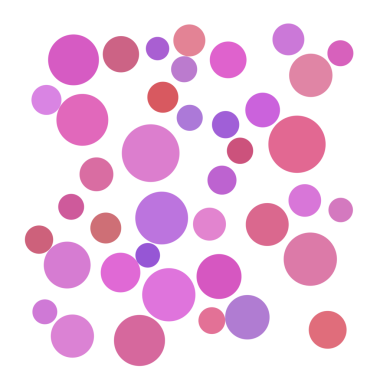 Pembe, mor ve kırmızı rastgele nokta, kabarcık arkaplan.