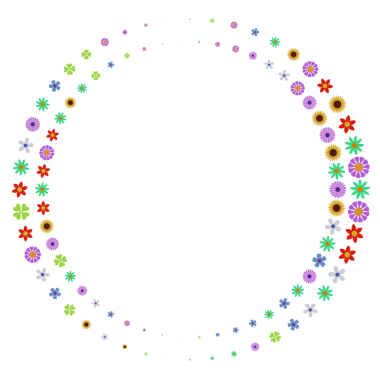 Renkli çiçek çerçevesi arka planı. 3d oluşturma.