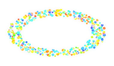 Parıldayan çiçek çelengi. 3d oluşturma.