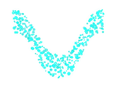 Parlak çiçek kıvrımları. 3d oluşturma.