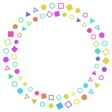 Siyah arkaplanda renkli geometri çerçevesi.