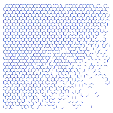 Mavi soyut altıgen ızgara arkaplanı.