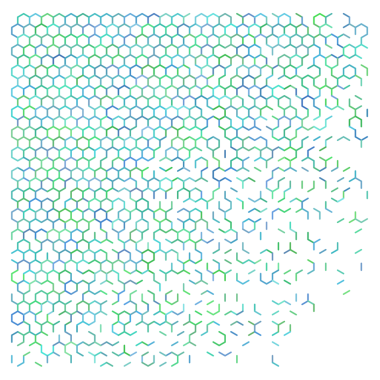 Yeşil ve mavi soyut altıgen ızgara arkaplan.