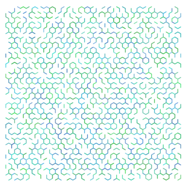 Mavi ve yeşil soyut altıgen ızgara arkaplan.