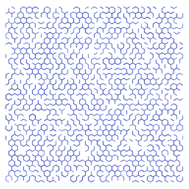 Mavi soyut altıgen ızgara arkaplanı.