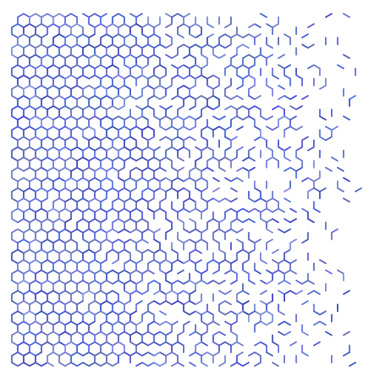 Mavi soyut altıgen ızgara arkaplanı.