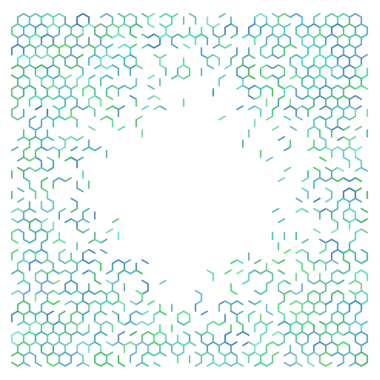 Mavi ve yeşil soyut altıgen ızgara arkaplan.