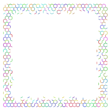 Renkli soyut altıgen ızgara çerçeve arkaplanı.