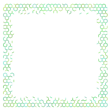 Yeşil soyut altıgen ızgara çerçeve arkaplanı.