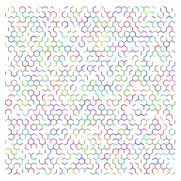 Renkli soyut altıgen ızgara arkaplanı.