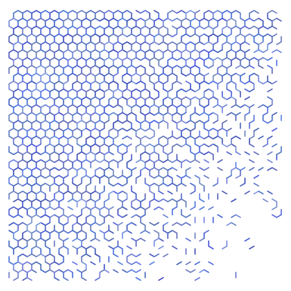 Mavi soyut altıgen ızgara arkaplanı.