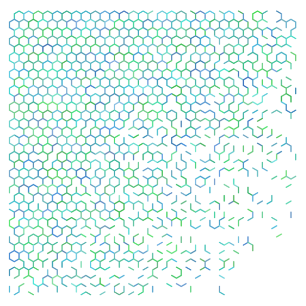 Yeşil ve mavi soyut altıgen ızgara arkaplan.
