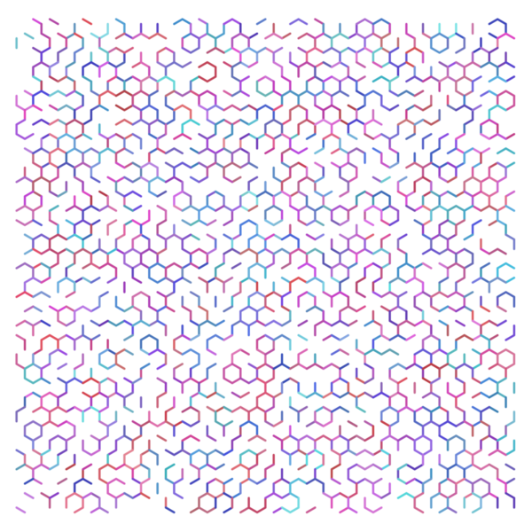 Renkli soyut altıgen ızgara arkaplanı.