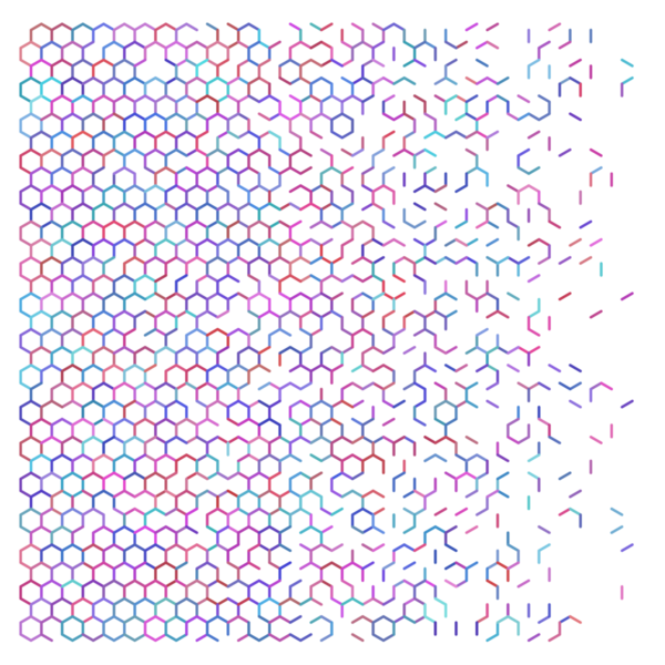 Renkli soyut altıgen ızgara arkaplanı.