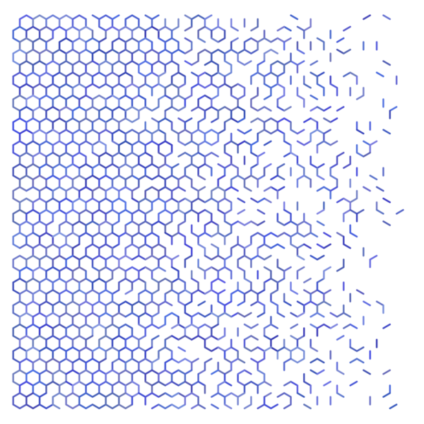 Mavi soyut altıgen ızgara arkaplanı.