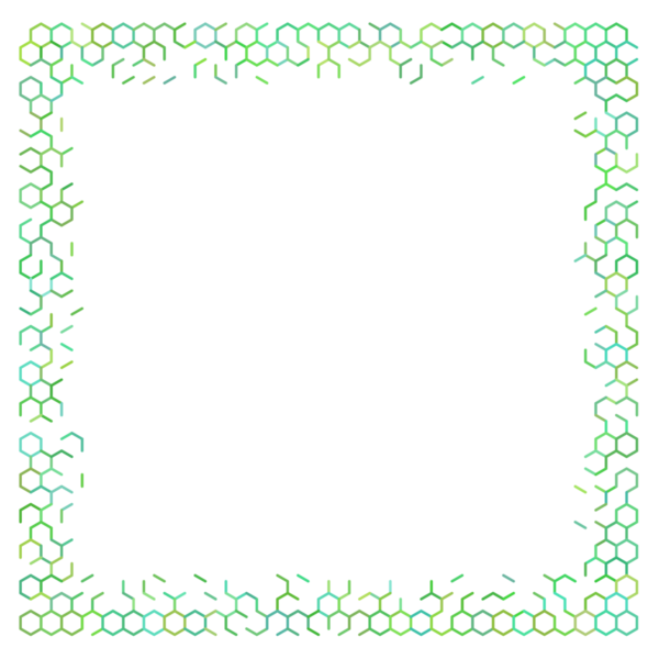 Yeşil soyut altıgen ızgara çerçeve arkaplanı.