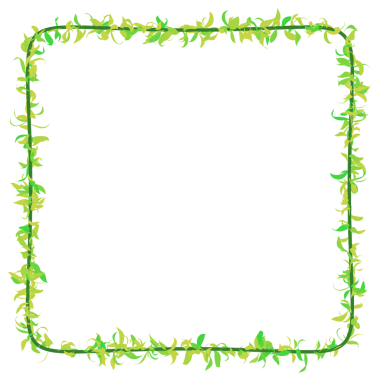 Asma Dekor. Yaprak çerçeve 3d oluşturma.